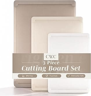 Extra Large Cutting Board Set, Jumbo-Sized Boards with Rubber Border for Enhanced Cooking Experience, 3-Piece, Brown