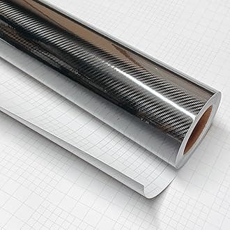 DIYAH 5D High Gloss Black Carbon Fiber Vinyl Bubble Free Air Release Car Wrap Film Automotive DIY Decals (108" x 48" / 9 FT X 4 FT)