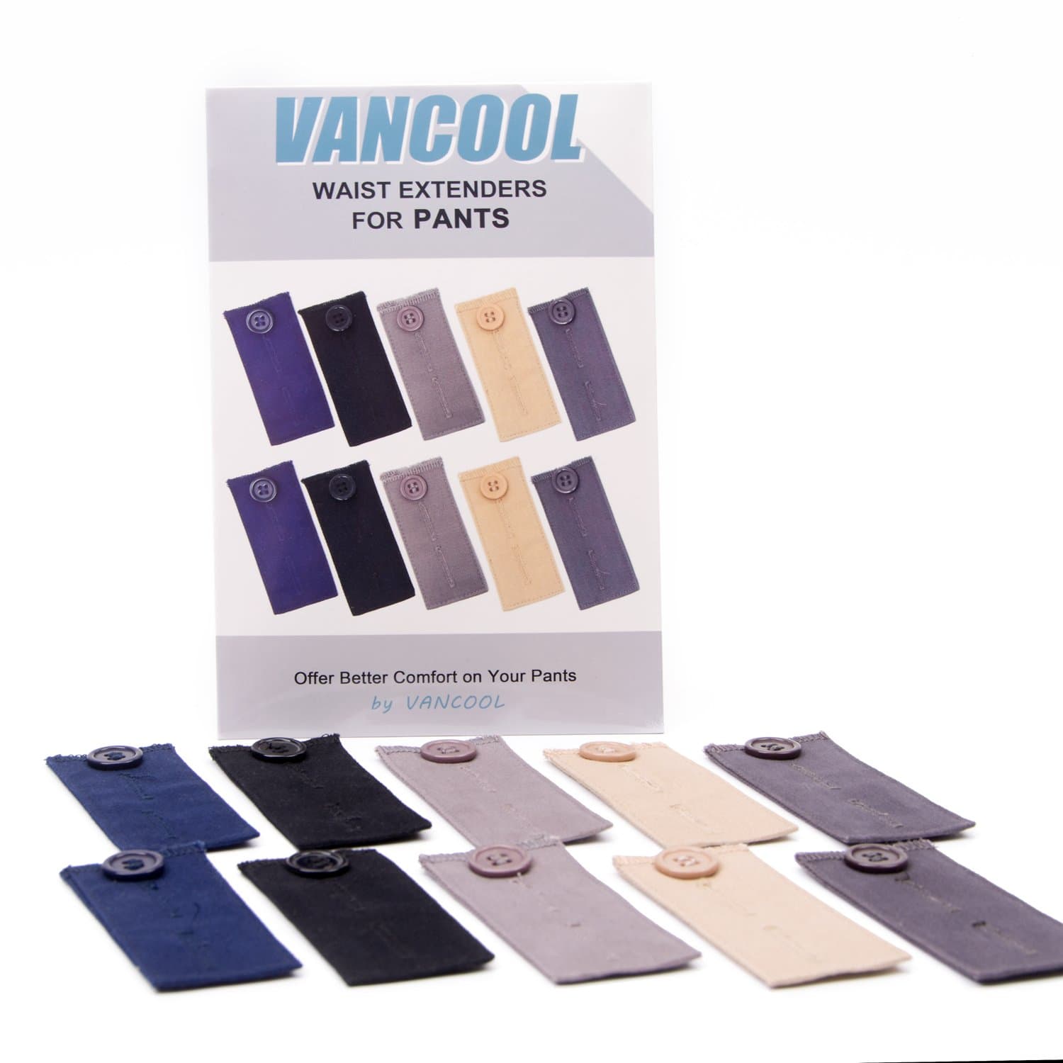 10-Pack Adjustable Waist Extenders for Suit Pants