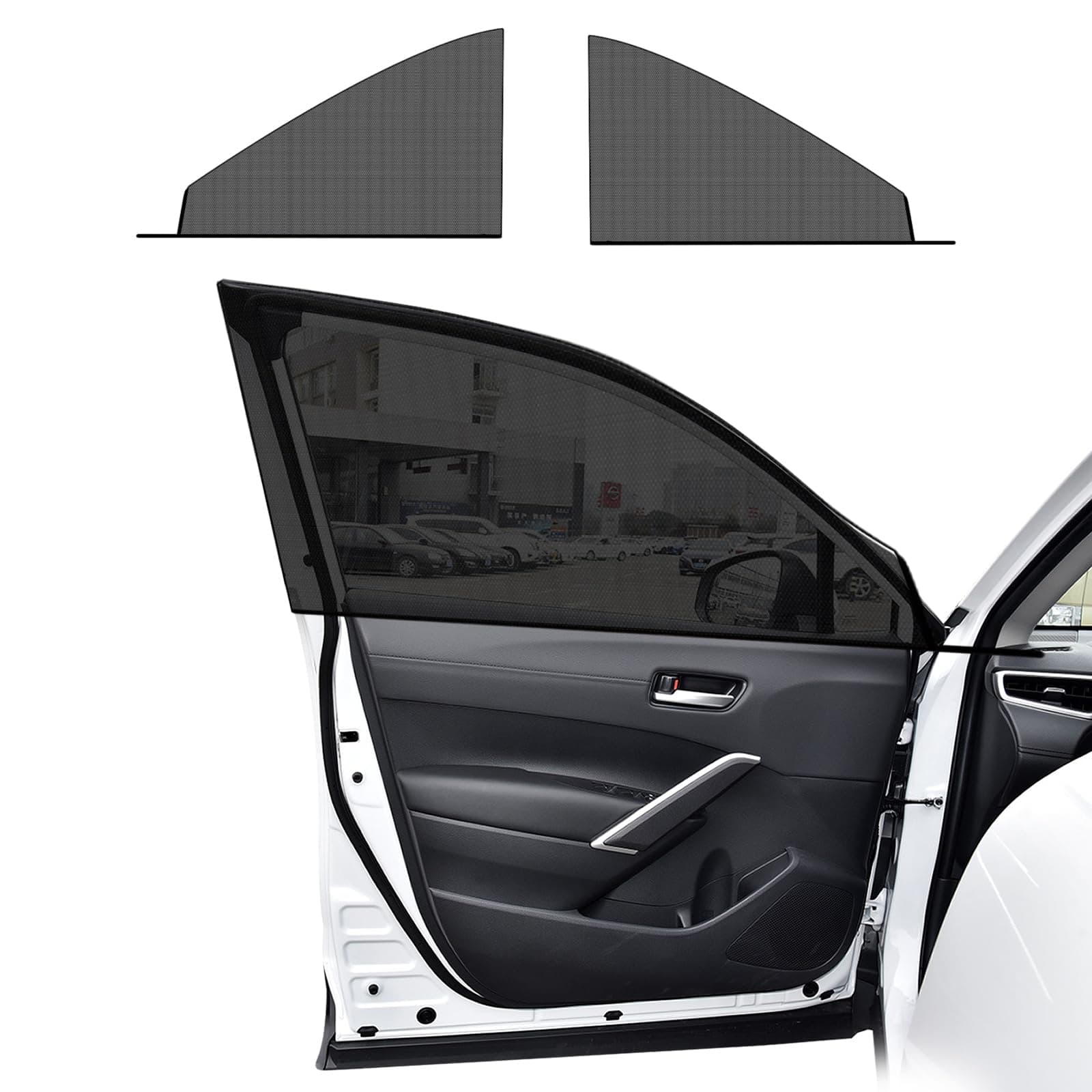 2 PCS Window Shades, Auto Front Rear Side Sun Shades for Block Heat & UV Protection, Breathable Mesh Baby Screen Covers, Universal Car Accessories (Front)