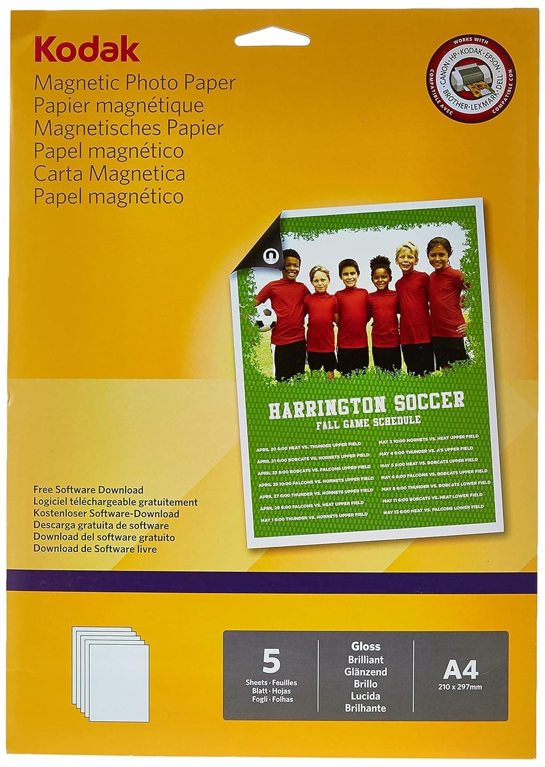 KODAK Magnetic Photo Paper A4 size 5 sheets