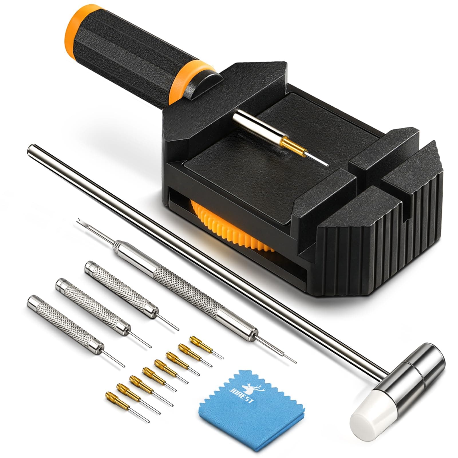 - JOREST Watch Link Removal Kit, Resizing Tool for Bracelet Adjustment & Replacement, Pin Remover for Sizing Strap, Watch Adjuster, Hammer for Watch Repair, Adjust Band, with User Manual, Punches