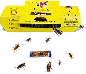 JM Cockroach Glue Traps with Free Bait - The Powerful Super Roach Catcher | Non-Toxic, Safe for Kids & Pets | No.1 Cockroach Glue Trap (10)