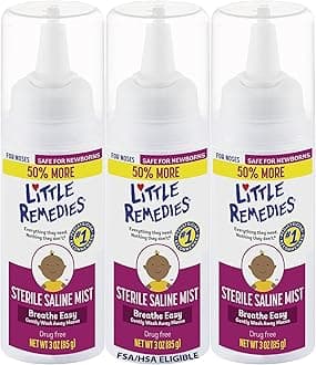 Sterile Saline Nasal Mist | Safe for Newborns | 3 FL OZ | Pack of 3