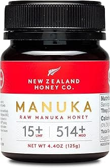 New Zealand Honey Co. Raw Manuka Honey UMF 15+ / MGO 514+ | UMF Certified | 4.4oz | Medical Grade, Monofloral & Pure