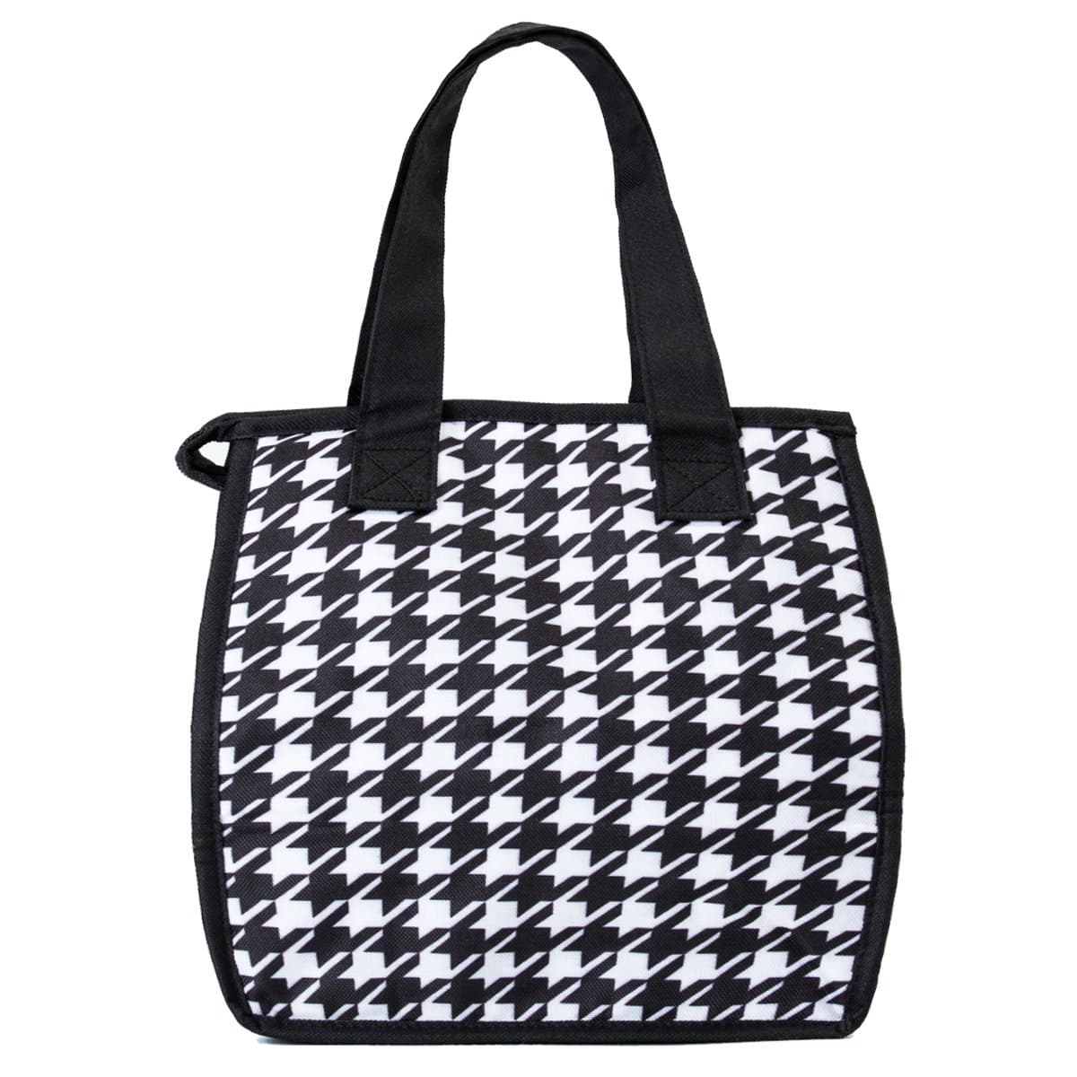 Insulated Lunch Bag - Black & White Houndstooth