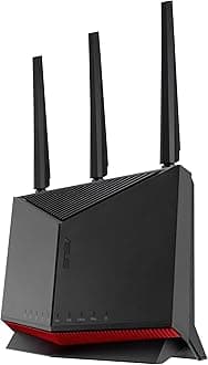 ASUS RT-BE86U BE6800 Dual Band WiFi Router, Support 4096-QAM, MLO, AI WAN Detection, AiMesh, Subscription Free Network Security and Comprehensive VPN Functions, Guest Network Pro, Gaming