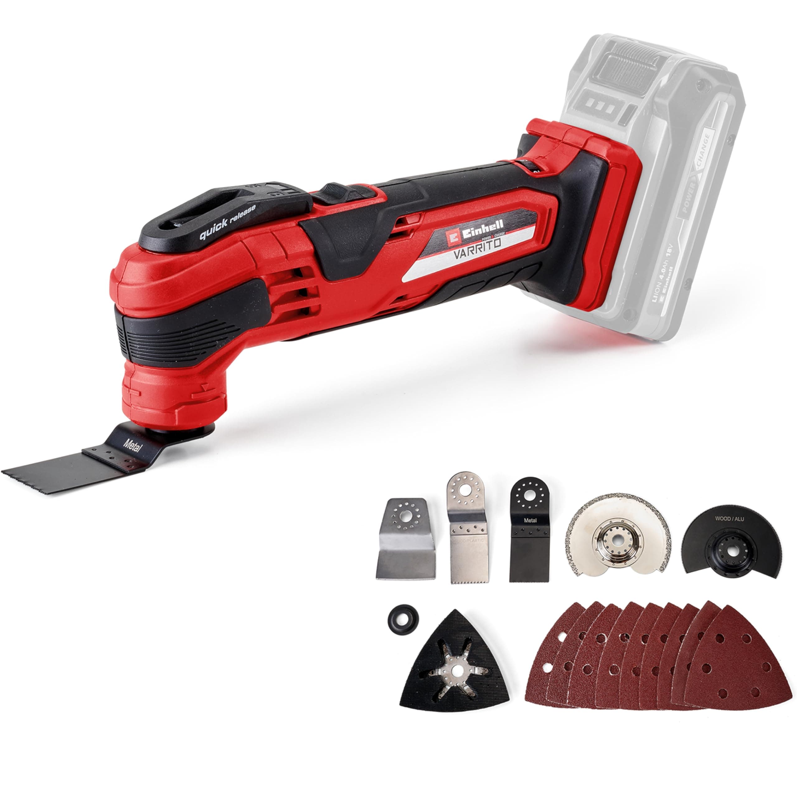 18V Cordless Multi Tool with Accessories, Power X-Change, Multi-Use Cutting and Sanding Tool for Wood, Plastic, Metal and Tile (Battery Not Included) 4465160