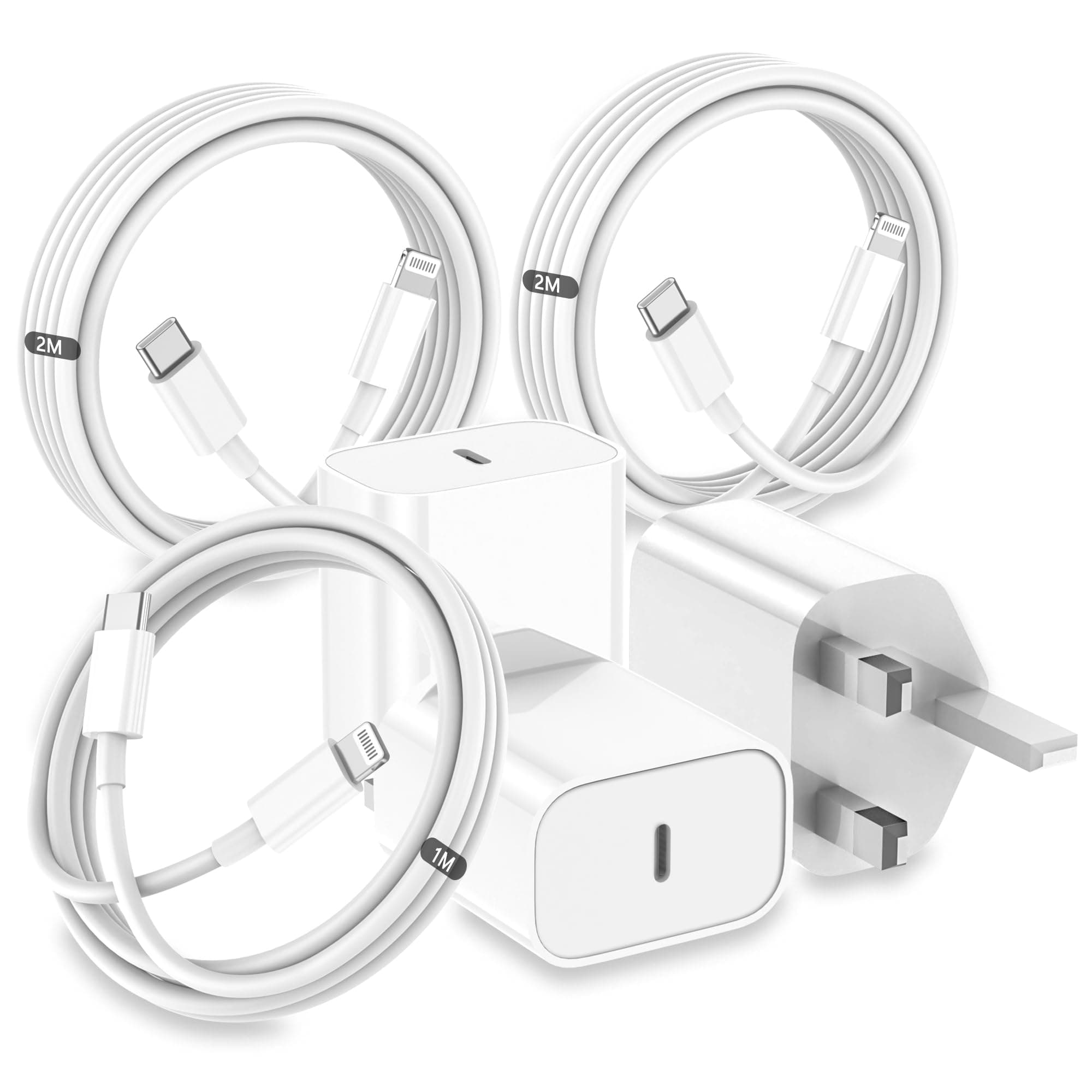 iPhone Charger[MFi Certified],3Pack 20W PD USB C Power Adapter with 3 Pack[1M+2M+2M]Fast USB C to Lightning Cable Compatible for iPhone 14/13/12/11 Pro/Pro Max/XS Max/XS/XR/X/SE/8 and More