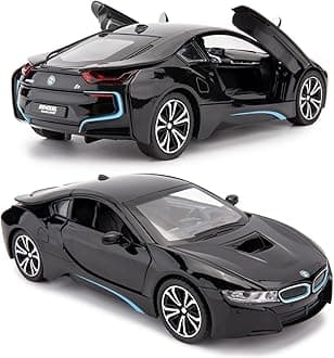MTG Metro Toys & Gift - BMW I8 Supercar | 1:24 Scale | Diecast Model Metal Pull Back Toy car for Kids with Openable Doors & Light, Music Toy Vehicle for Kids 【Colors as Per Stock】