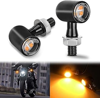 Nilight Motorcycle LED Turn Signals Front Indicator Light Yellow Beam Mini Size Blinkers Compatible with Harley Honda Kawasaki Suzuki Triumph Yamaha Cruiser