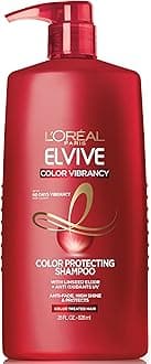 L'Oreal Paris Elvive Color Vibrancy Protecting Shampoo, for Color Treated Hair, Shampoo with Linseed Elixir and Anti-Oxidants, for Anti-Fade, High Shine, and Color Protection, 28 Fl Oz