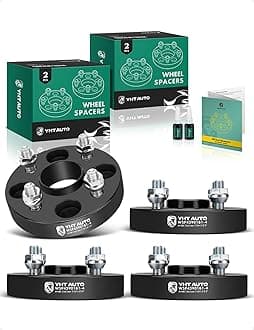 YHTAUTO 4x100mm Hub Centric Wheel Spacers 1 inch Fits Kia, Ford, Mazda, Scion, Toyota, Fiat Models, Corolla, xB, Tire Spacers w/ M12x1.5 & 12.9 Grade Studs, 54.1mm Hub Bore 4 Lug 4PCS Black