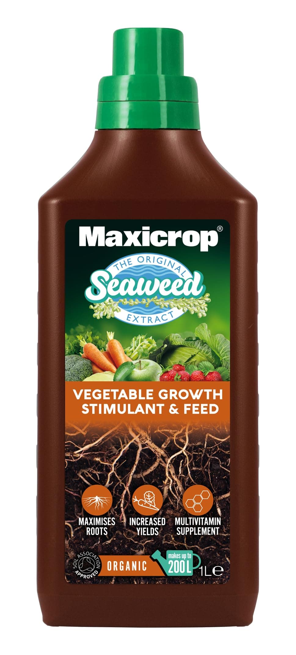 Maxicrop XNATF61L All Purpose Organic Garden Natural Fertiliser, 1L - All Purpose Organic Fertiliser - with Seaweed Extract - for Strong Growth and Healthy Root Development - Indoor and Garden Use