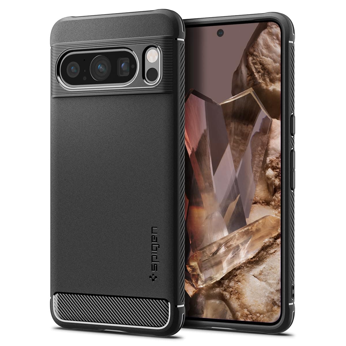 Spigen Rugged Armor for Google Pixel 8 Pro Case, Pixel 8 Pro Back Cover (2023) - TPU|Matte Black