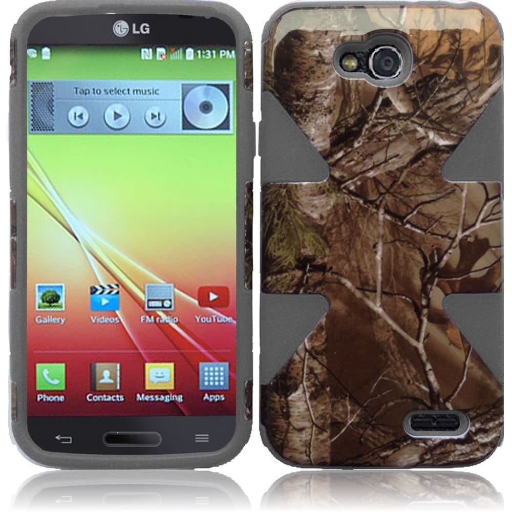 Army Camo Design on Gray Double Protection Hi-Tech DURABLE Two in One Hard and Silicon Cover Case for LG L90 (by T-Mobile) with Free Gift Reliable Accessory Pen