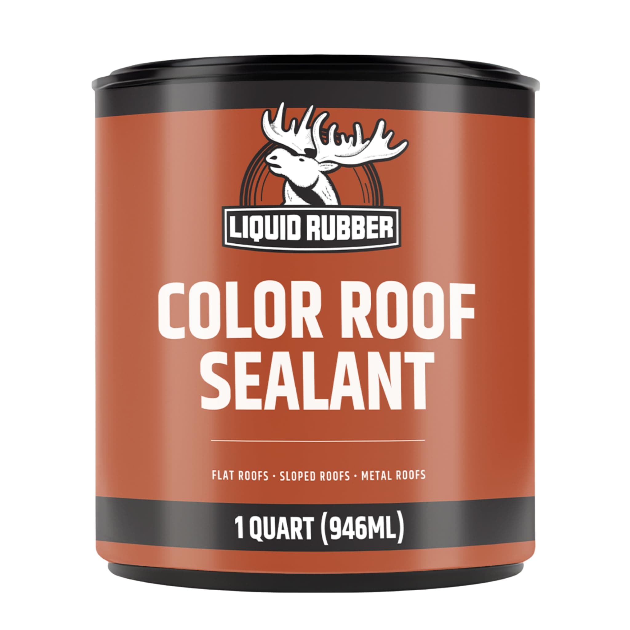 Liquid Rubber Color Roof Sealant- Elastomeric Waterproof Small Repair Coating for Flat, Low-Slope & Metal Roofs, Flexible UV-Stable Membrane, Light Gray, 1 Quart
