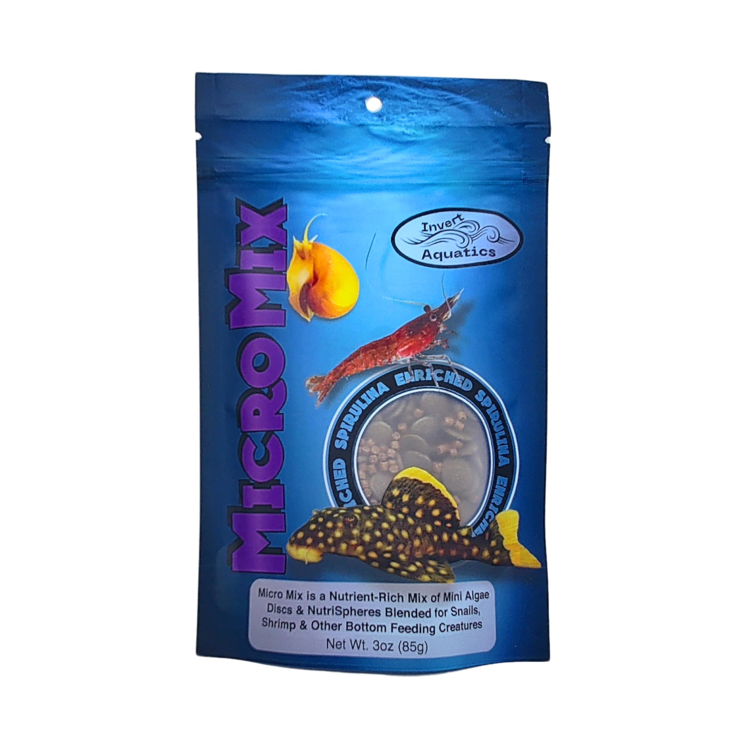 Micro Mix - Sinking Blended Diet for Snails, Shrimp & Bottom Feeding Fish (3 oz (85g))