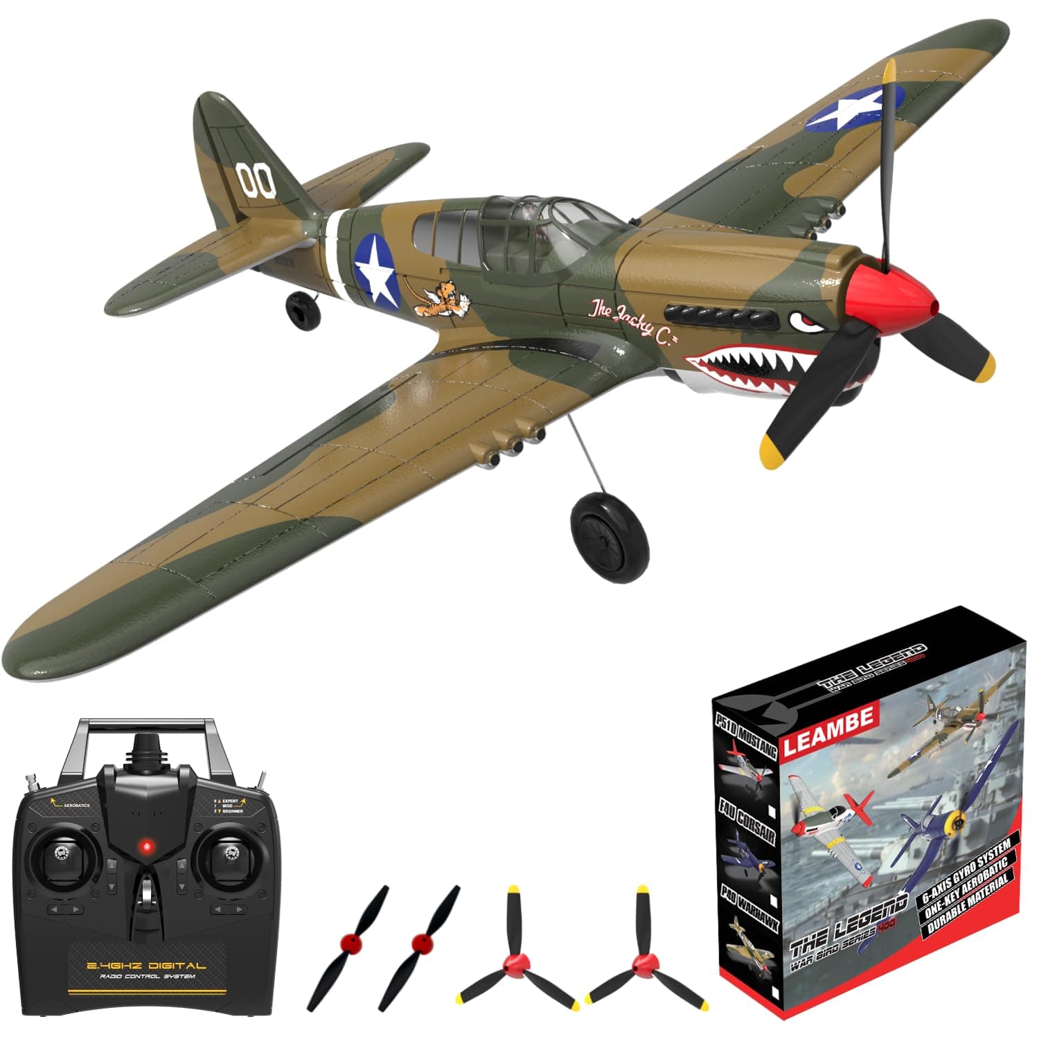 - RC Plane 4 Channel Remote Control Airplane - Ready to Fly P-40 Warhawk RC Airplane for Beginners Adult with Xpilot Stabilization System & One Key Aerobatic