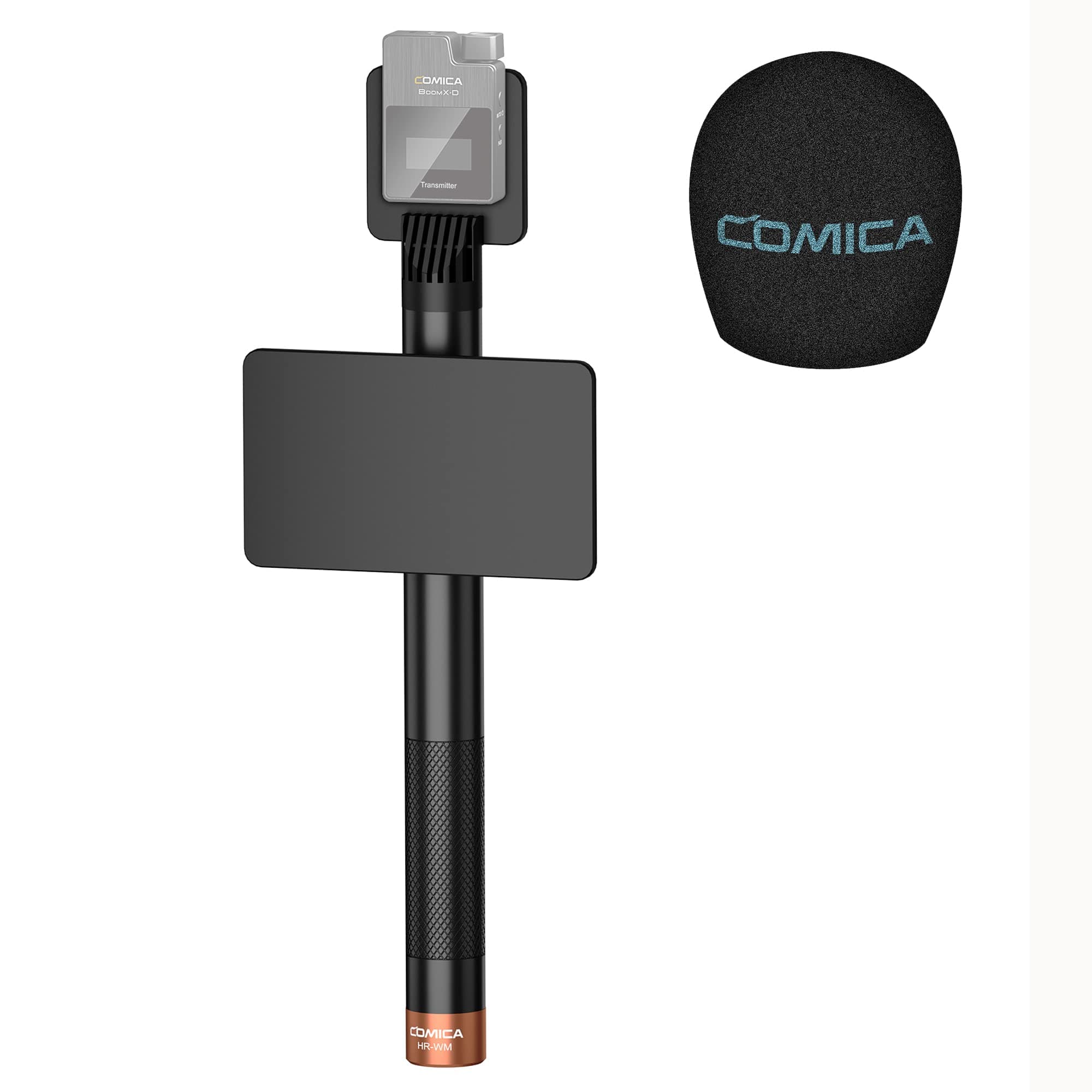 - COMICA HR-WM Interview Handheld Adapter for Rode Wireless GO ME/BoomX-D/D Pro/BoomX-U Wireless Lavalier Microphone, Mic Handle for News Report, TV Interview and Video Shooting, etc.(with Windscreen)