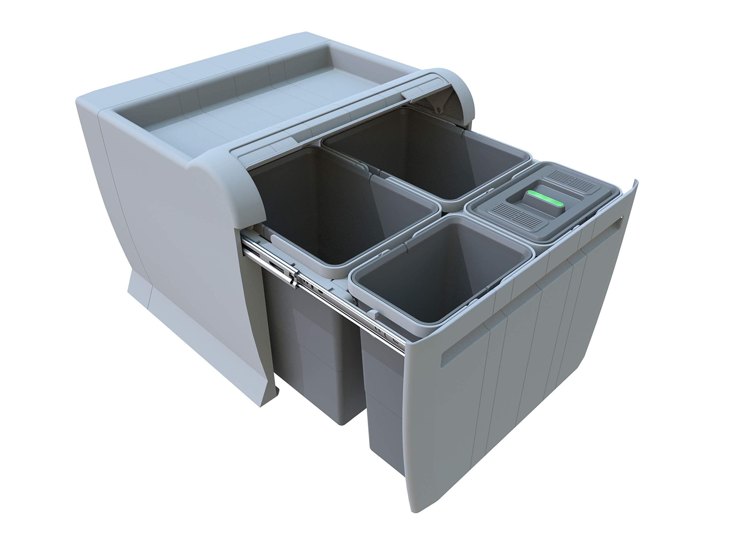 ELLETIPI City PTA 5045b Pull-Out Waste Bin for Base, Grey, 52 x 47 x 44 cm