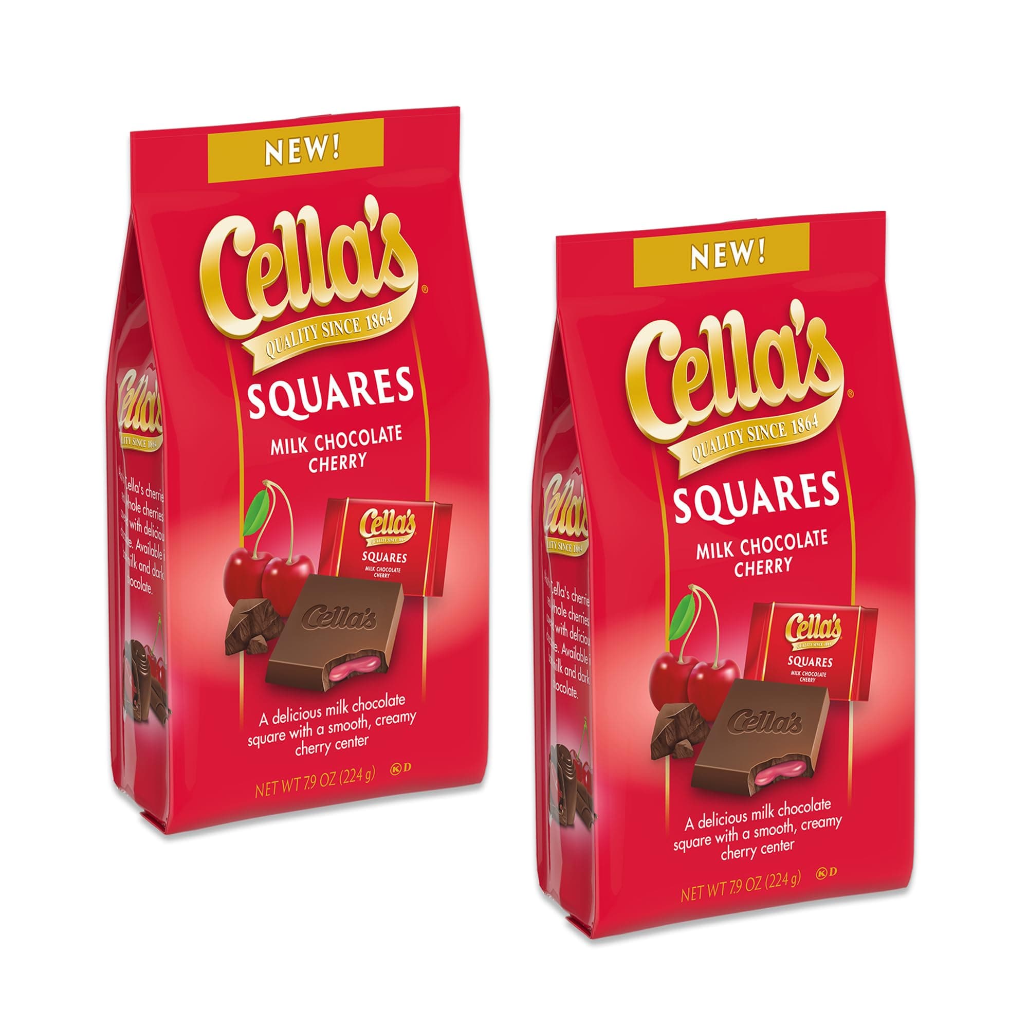 Cella's Milk Chocolate Covered Cherries Squares 2 Pack, Cella Chocolate Cherry Cordials, Cherry Chocolate Candy, Cello Chocolate Covered Cherries Chocolate Boxes