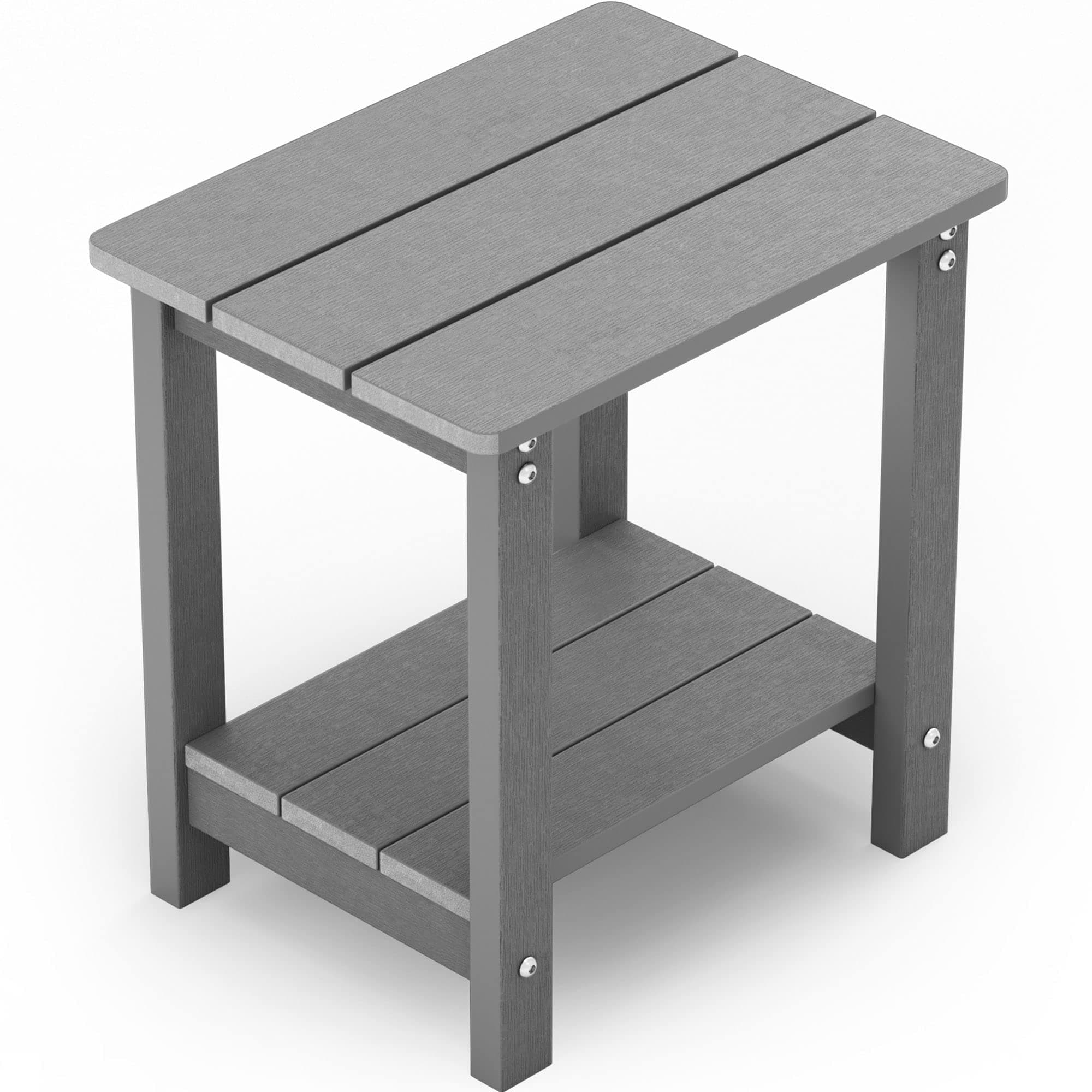 MXIMU Outside Adirondack Square Side Table, Weather Resistant Patio Table, Outdoor End Tables for Backyard, Pool, Indoor Companion, Front Porch