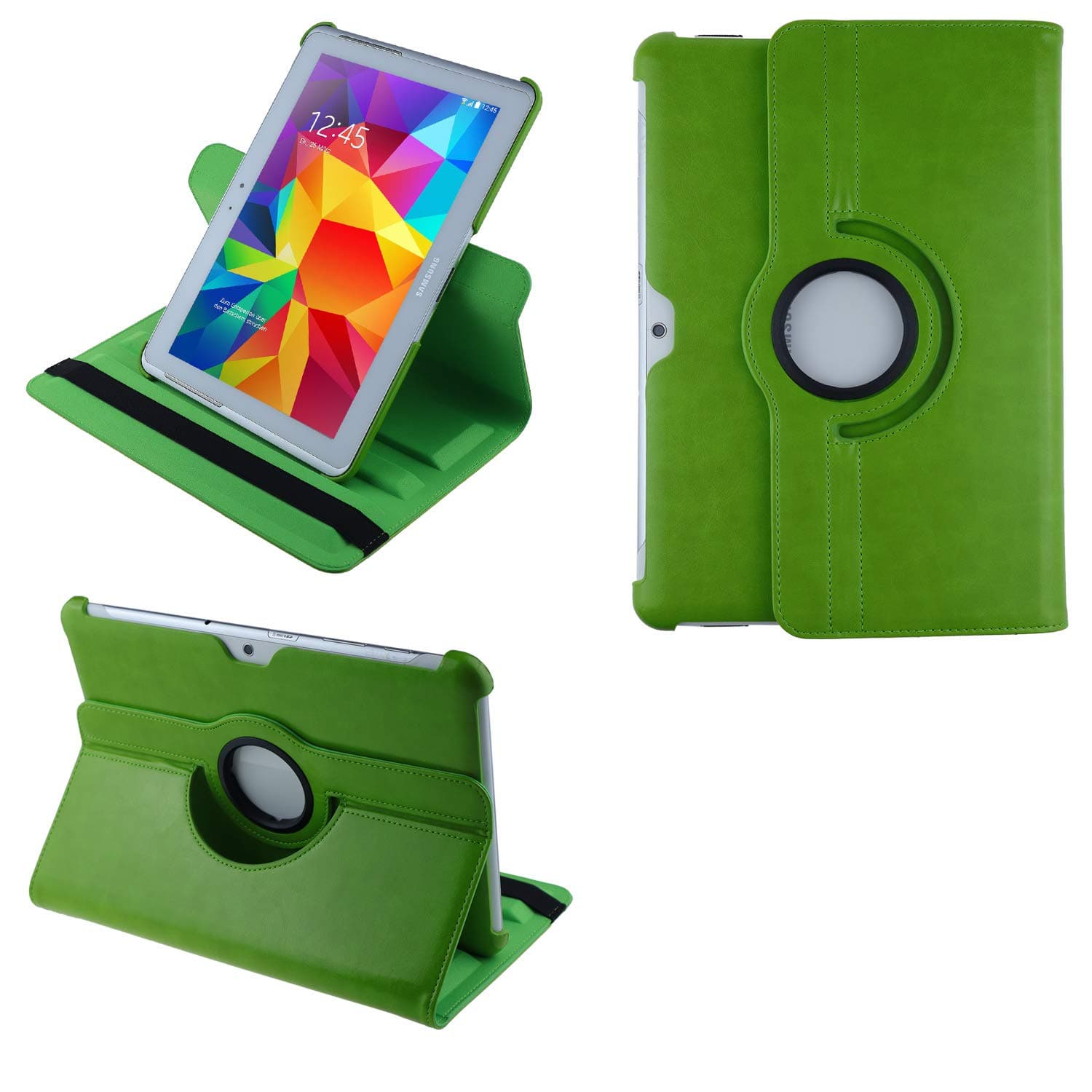 2.0 Case for Samsung Galaxy Tab 10.1 N GT-P7500 GT-P7501 GT-P7510 GT-P7511, Tab 2 10.1 P5100 P5110 360° Rotation Smart Cover Case Stand | Green