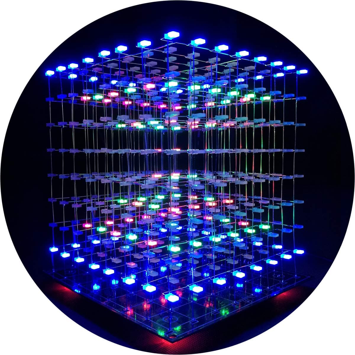 iCubeSmart 3D Led Cube DIY Electronics Kit 8x8x8 Led Cube DIY Soldering Project Kit(3D8S-MULTI)