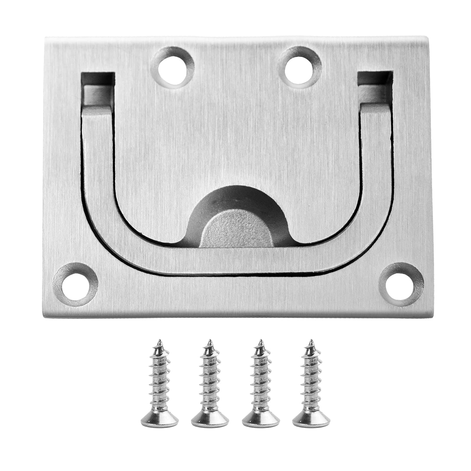 316 Stainless Steel Hatch Pull Flush Lift Boat Ring Hatches Pull Handle with Mount Screws for Boat Deck Hatch Handle and Home Furniture Recessed Handle etc