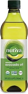 Nutiva Organic Steam-Refined Avocado Oil - Perfect for Cooking, Frying, Baking, and Dressing - High-Heat Oil with Neutral Flavor - Great for Vegan, Paleo, and Keto Diet - Non-GMO - 24 Fl Oz