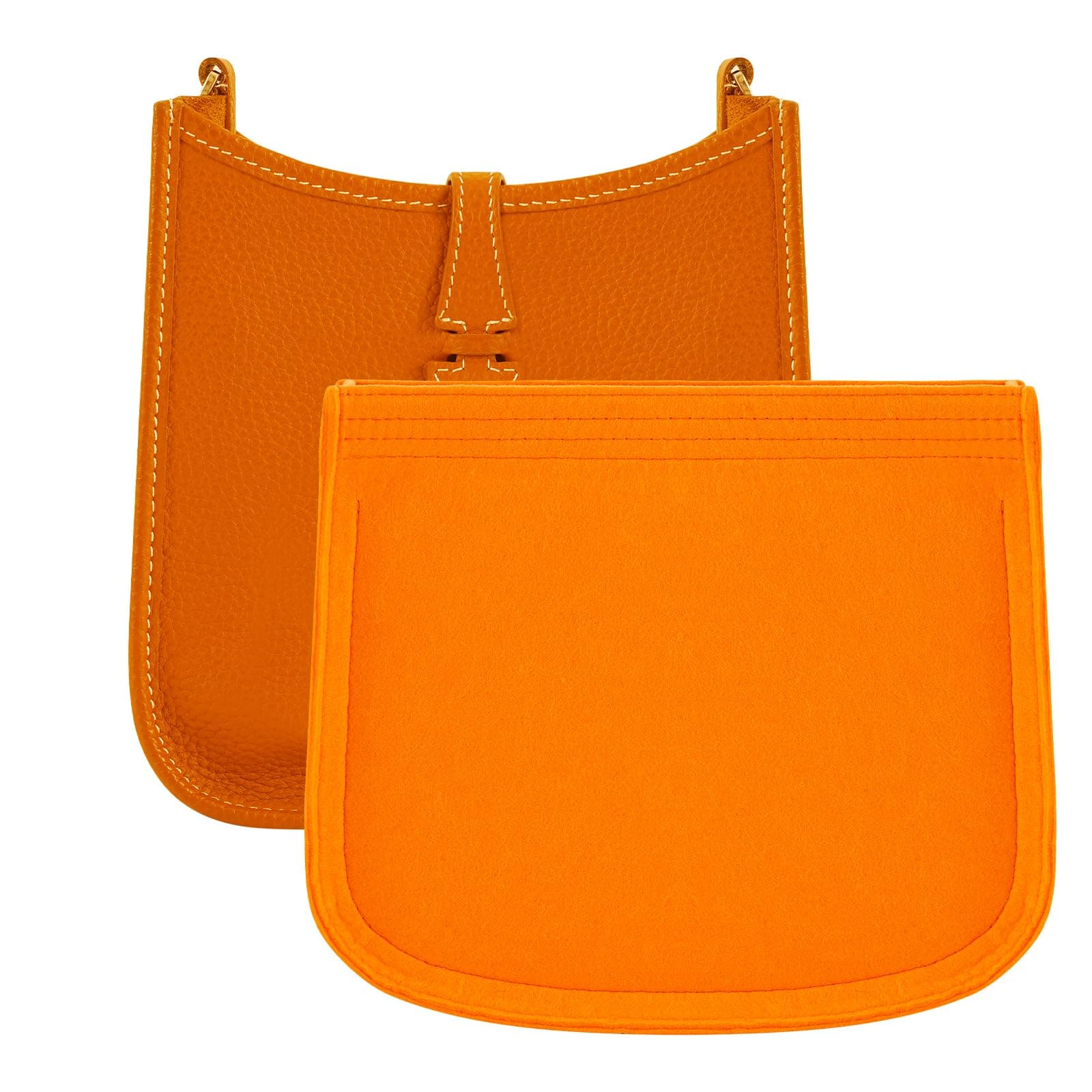 Purse Insert Organizer for Hermes Evelyne 29 Bag PM Insert，Premium Purse Felt Insert (E29, Orange)