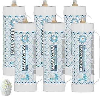 MassGass 3.3L Whipped Cream Charger 2112g×6 Cream Charger Food Grade Ideal(Nozzle Included) 6-Pack