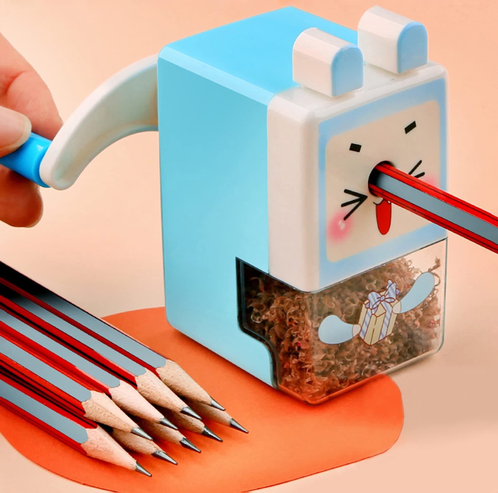 1 Pc Sharpener for Pencil Long Point Metal Sharpener for Kids Tabletop Cartoon