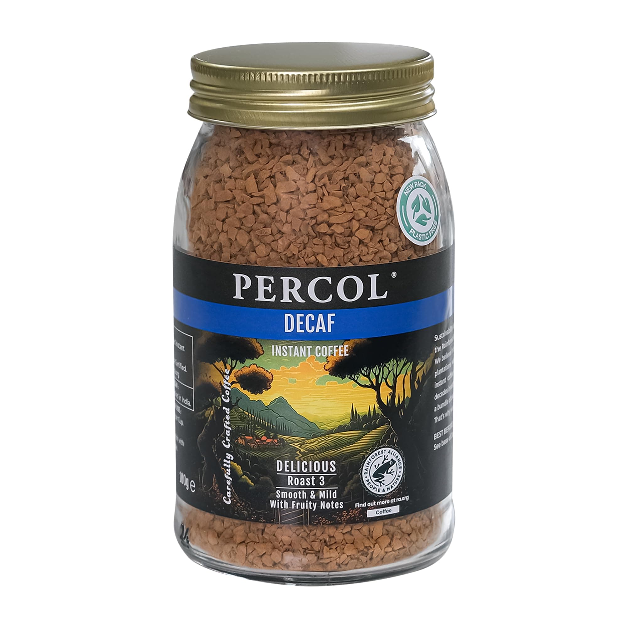 (4 PACK) - Percol - Decaf Colombian Instant Coffee | 100g | 4 PACK BUNDLE