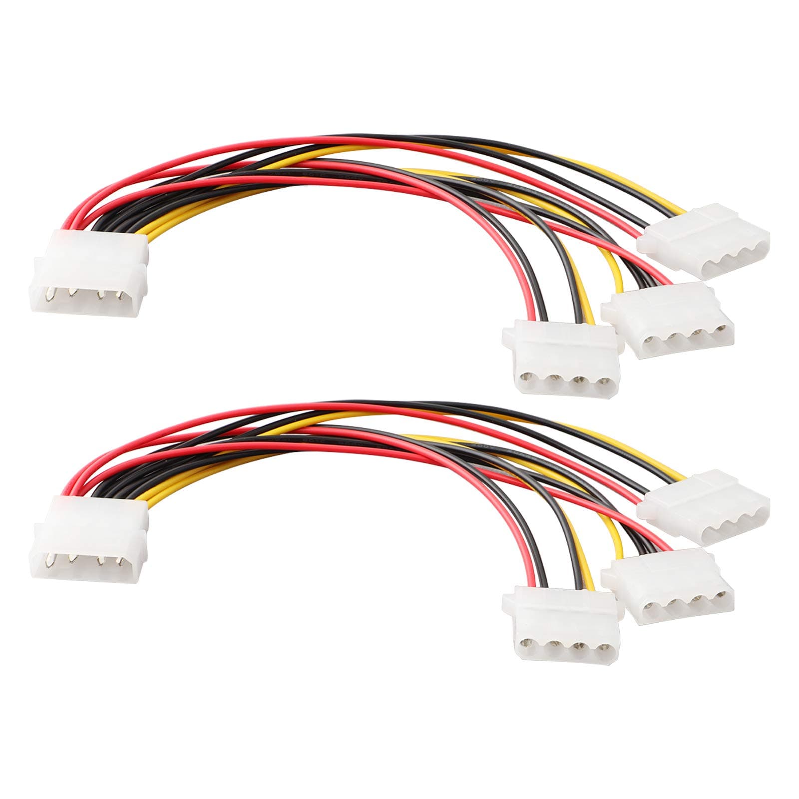 æ— å“ç‰ŒPower Y Splitter Cable Adapter, LP4 Molex Power Supply Y Splitter, 1 Male to 3 Female Molex Splitters x 2Pack