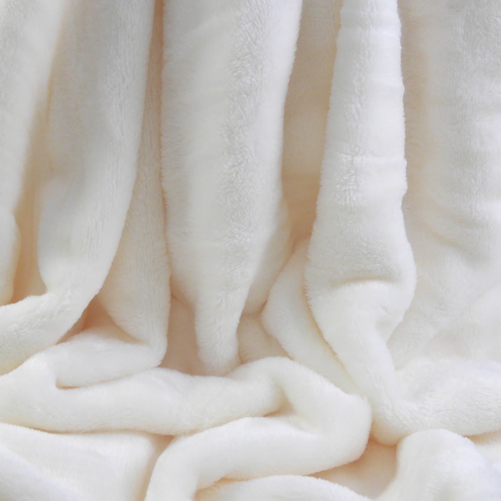 Berkshire VelvetLoft Polyester Blankets, Ivory Twin