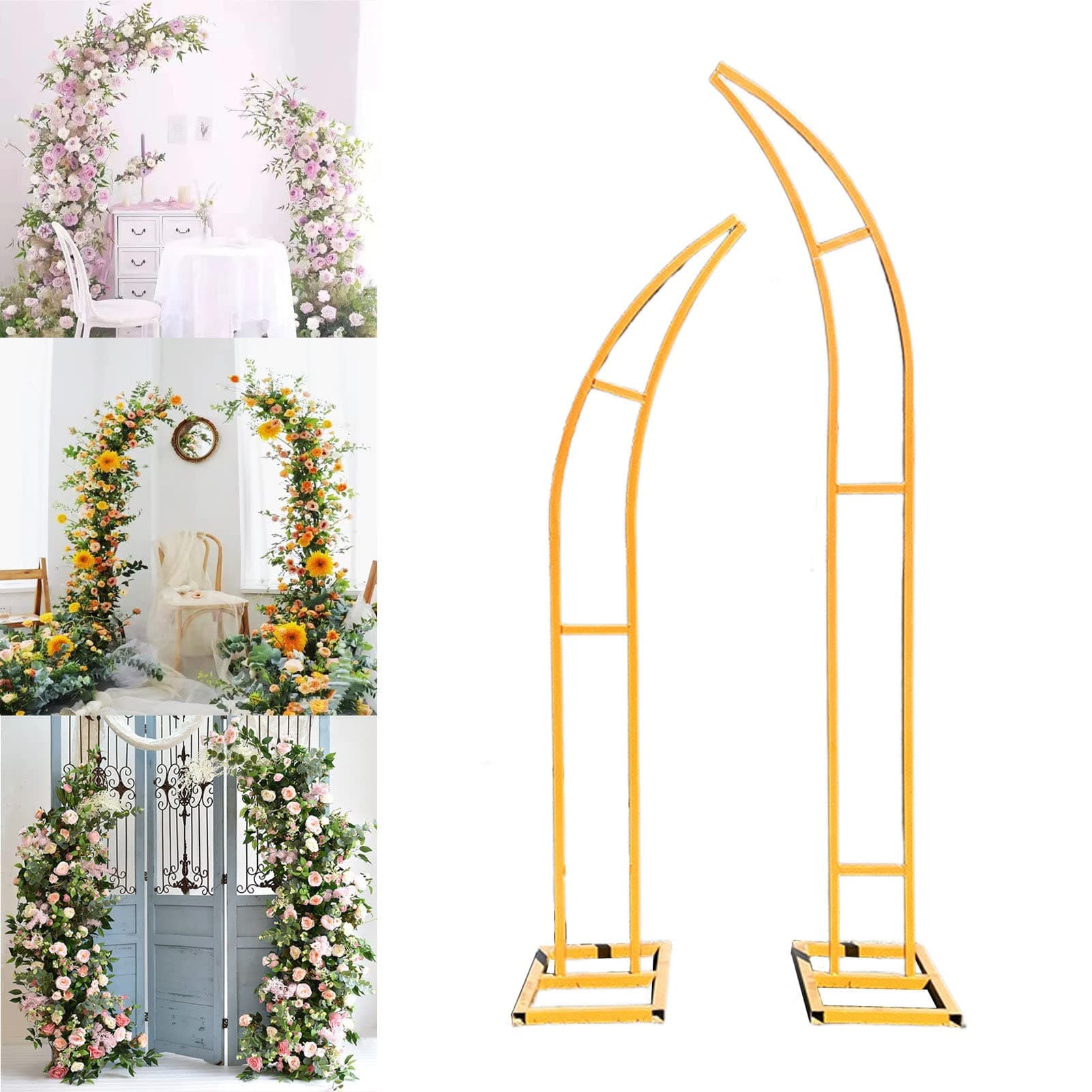 Moon Shaped Garden Arch Set for Wedding Ceremony Backdrop Event Decoration