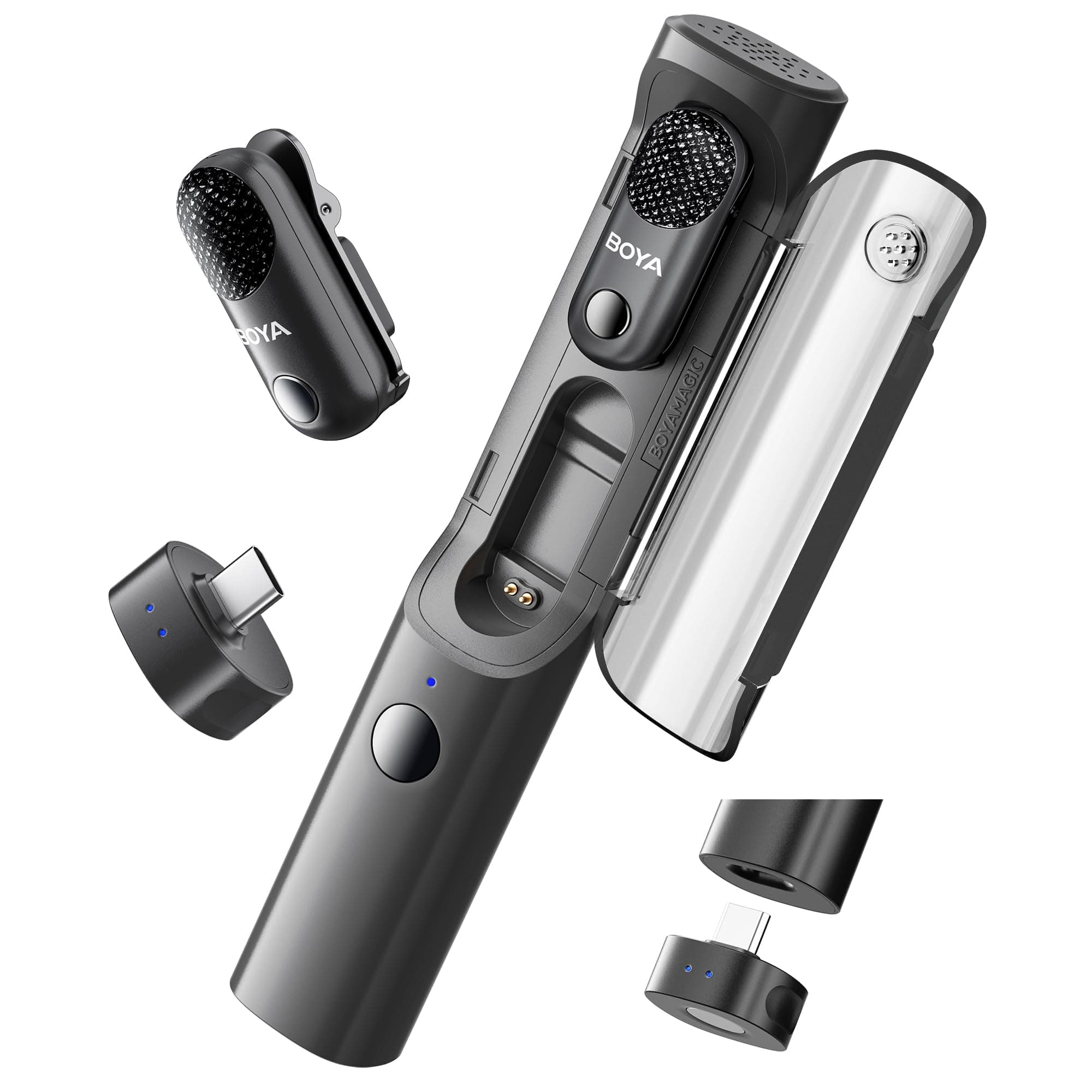 Magic USB-C Wireless Lavalier Microphone, 30Hrs Battery,328FT Los Range, Safety Track&Limiter, Ai Noise Reduction Type-C Wireless Lapel Mini Mic for Android iPhone 17/16 Audio Video Live YouTube