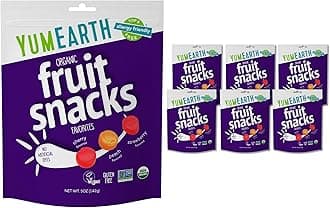 YumEarth Organic Fruit Snacks, 5oz. (Pack of 6), Allergy Friendly, Gluten Free, Non-GMO, Vegan, No Artificial Flavors or Dyes,5 Ounce (Pack of 6)