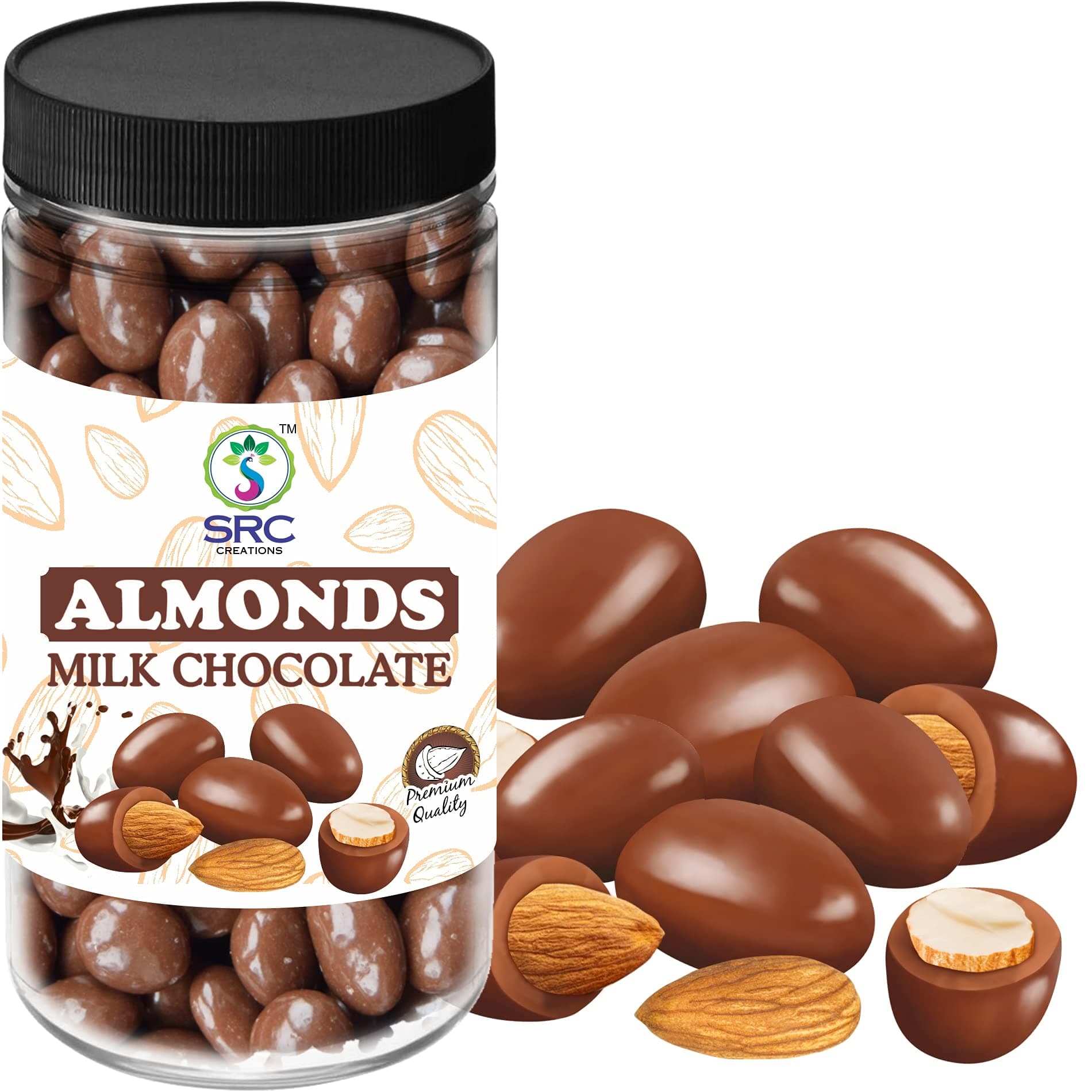 Almonds Coated Milk Chocolate Jar Packing - 250 Gm