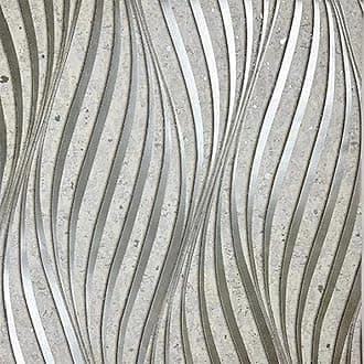 Cathpetic 3D Wave Stripes Glitter Wallpaper Silver Grey 9.5×0.53m,Embossed Roll for Living Room Bedroom Kitchen Front Room,Non Woven Fabric Wallpaper Luxury Modern Abstract