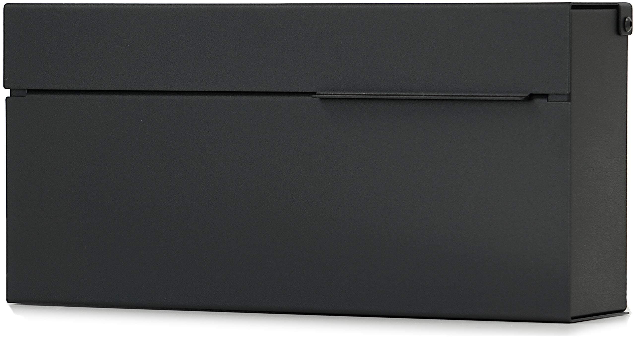 Vsons Design Modern Mailbox, Black Powder Coated, Wall-Mount Mailbox Louis B…