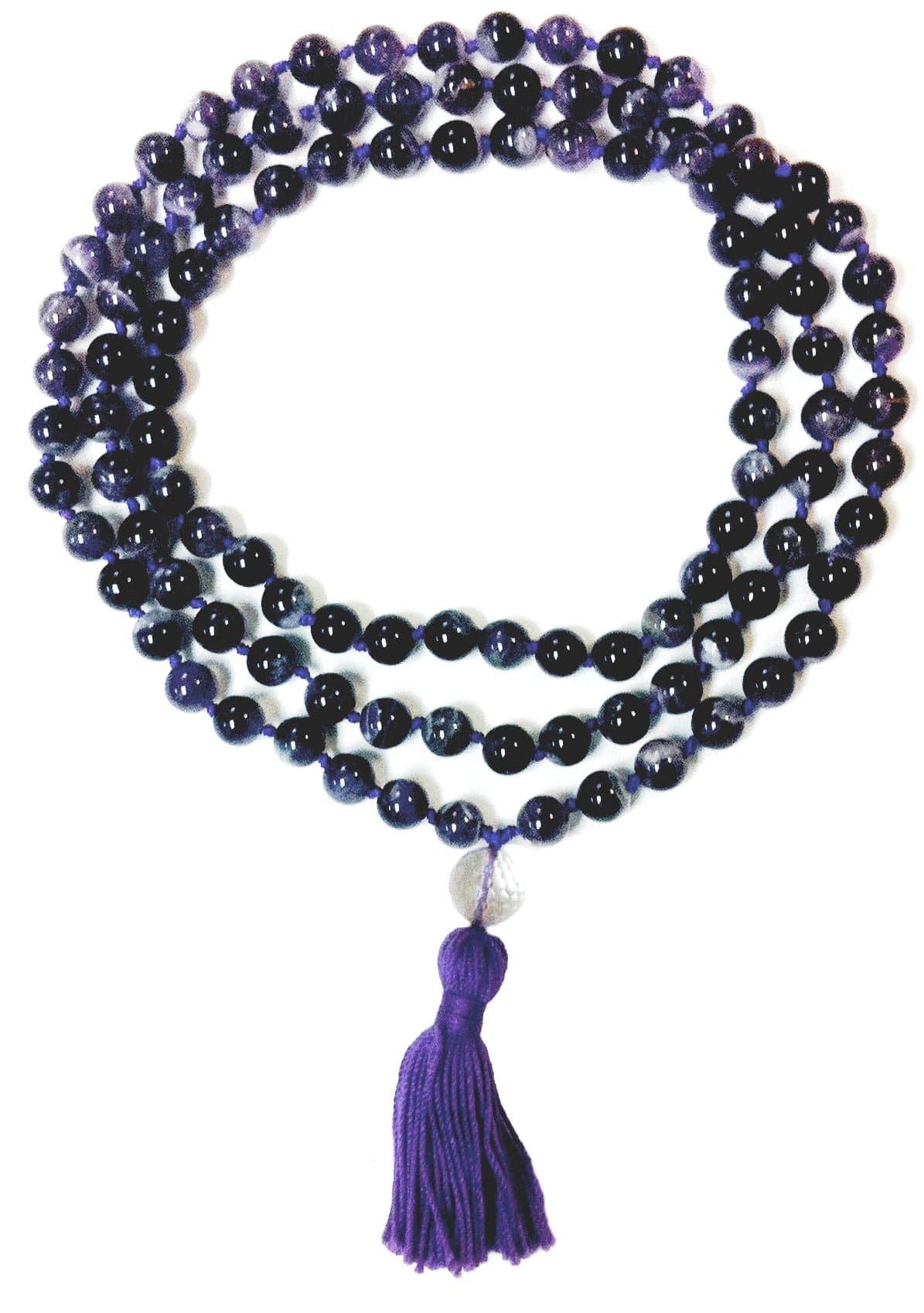 Mala Amethyst Hand Knotted 108 Bead Prayer Mala