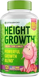 Height Growth Maximizer - Made in USA - Natural Height Increase Booster Supplement & Grow Taller Pills - Bone Growth for Adults, Teens & Kids - Vitamins for Boys & Girls to Get Taller - 120 capsules