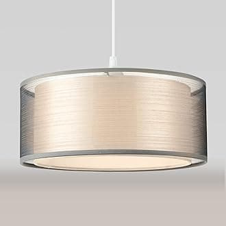 FRIDEKO HOME 2 Tier Light Shade Ceiling - Modern Grey Lampshade for Ceiling Lights, Bedroom Lights Ceiling Lamp Shades for Living Rooms, Hallways, and Lounges (30cm)