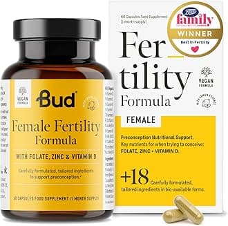 Female Fertility Supplements for Women - Trying to Conceive Vitamins for Women with Folate (Folic Acid), Zinc, Vitamin D and Inositol - Conception Vitamins (60 Capsules)