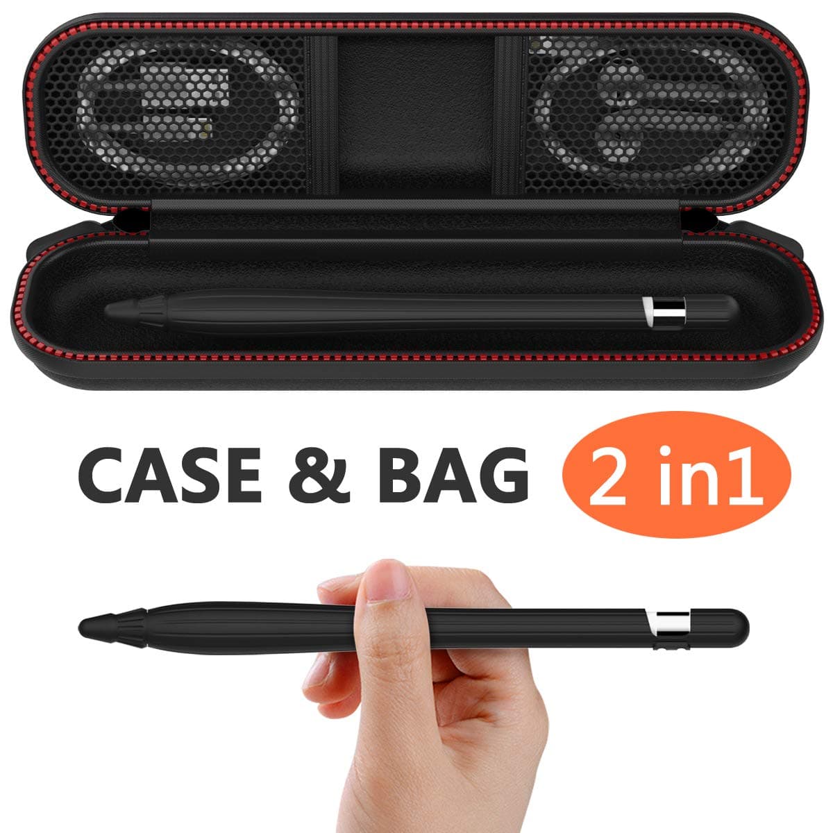 Compatible Apple Pencil Case, Compatible for Apple Pen Carrying Bag Holder Nib Cover Integrated Anti-Lost Cap Silicone Sleeve Compatible for Apple Pen Accessories