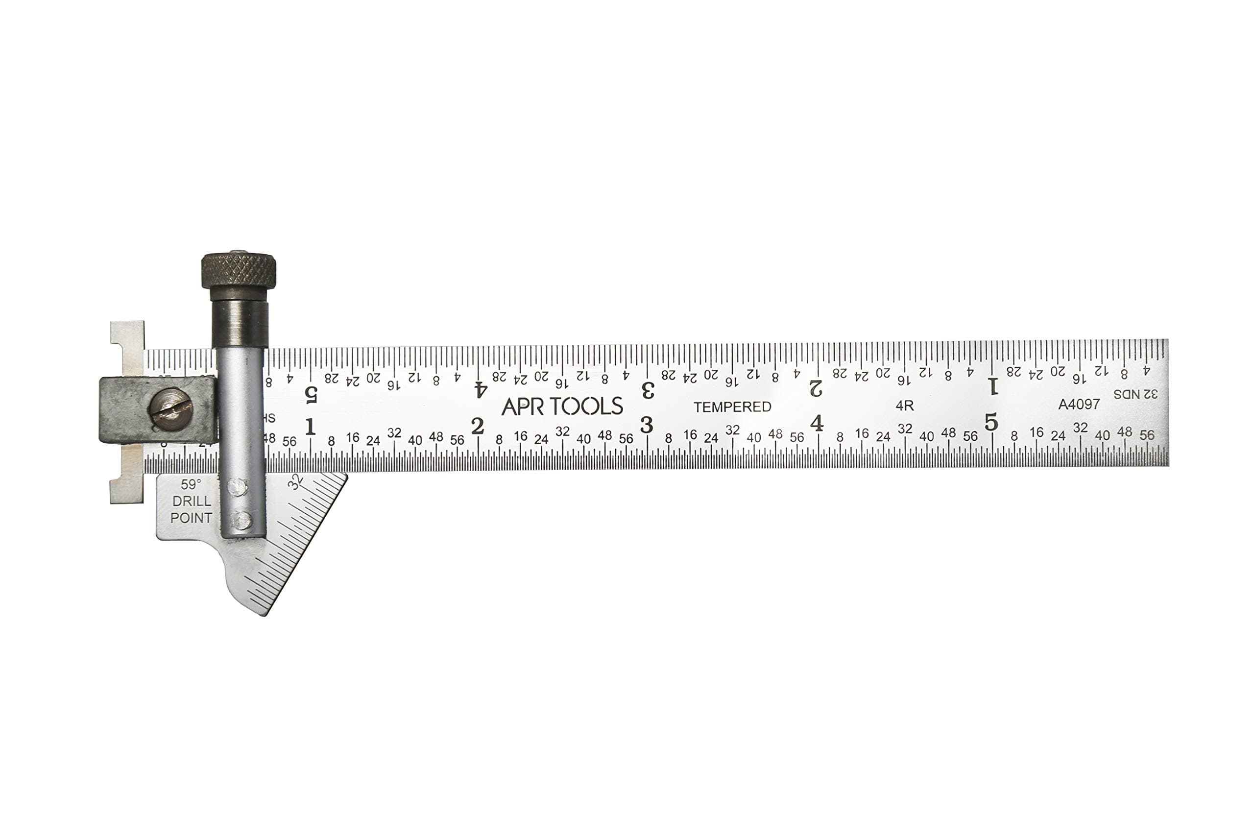 6" Hook Rule with Drill Point Gauge | Made in Stainless Steel | Range 0-6"