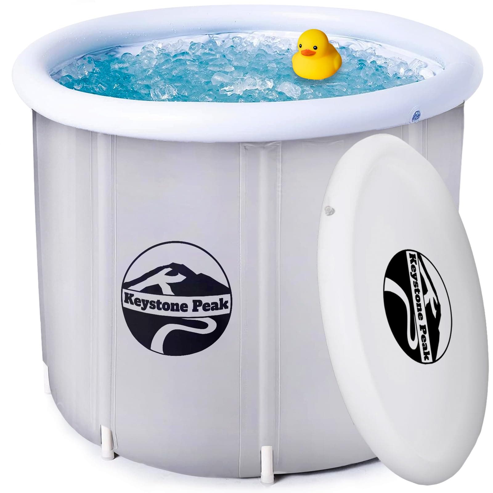 Keystone Peak Ice Bath - New 2024 - Boost Your Immune System & Improve Recovery + Cold Plunge tub + Portable Ice Bath tub for Athletes & Special Forces + Cold Water Therapy Tub - Grey